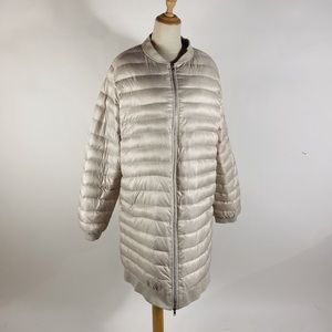 *Flawed ZARA Down Quilted Pearl Ivory Longline Puffer Jacket Womens XXL